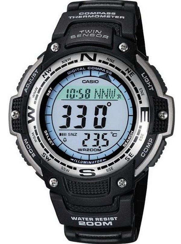 Reloj Caballero Casio CollectionTwin sensor SGW-100-1VEF correa negra