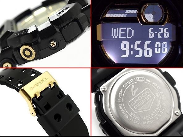 Reloj Caballero G-Shock negro y dorado GD-350BR-1ER