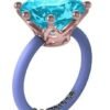 Anillo Le Corone Classic Rosado Piedra Azul