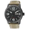 Reloj Citizen con esfera de color negro con toques en blanco y exterior de nylon en color beige.
