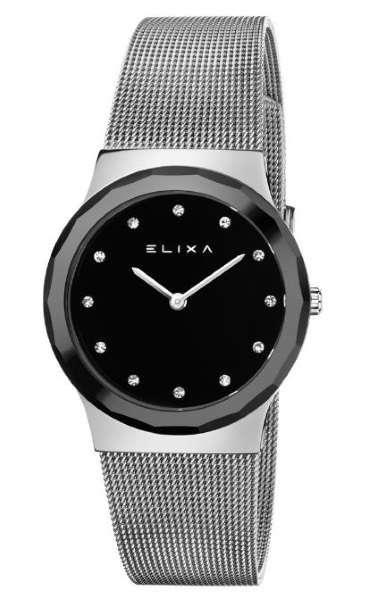 Reloj Elixa Cerámica Negra y acero de Mujer E101-L396
