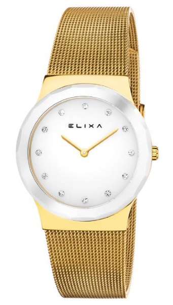 Reloj Elixa Cerámica Blanca y acero dorado de Mujer E101-L398