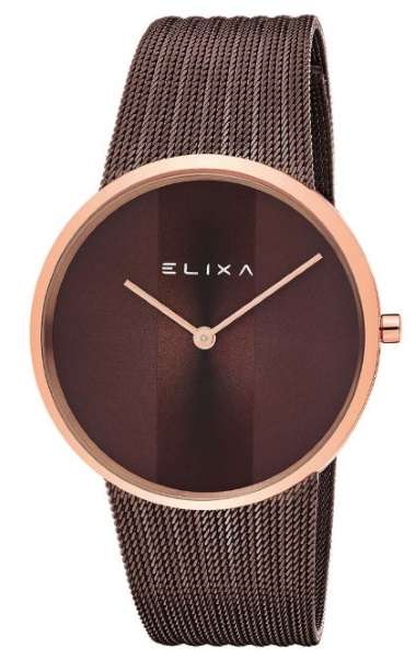 Reloj Elixa Beauty Analógico de acero rosado con Brazalete de malla marrón E122-L502