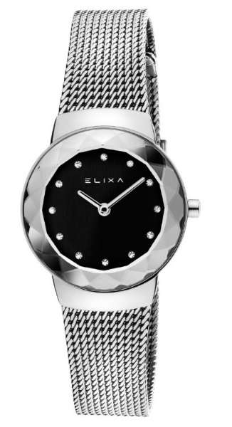 Reloj Elixa Beauty Analógico de acero y esfera negra con Brazalete E090-L341