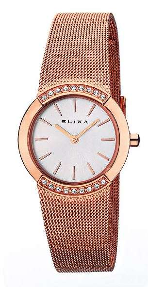 Reloj Elixa Beauty Analógico de acero todo rosado con Brazalete de malla E059-L181