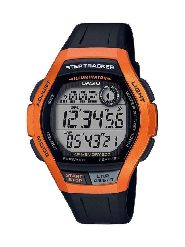 Reloj digital Hombre Casio Collection WS-2000H-4AVEF Step Tracker-Todo resina Naranja/negro