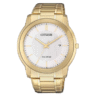 Reloj Casio AW1212-87A para hombre con caja de acero, esfera blanca y marcadores dorados.