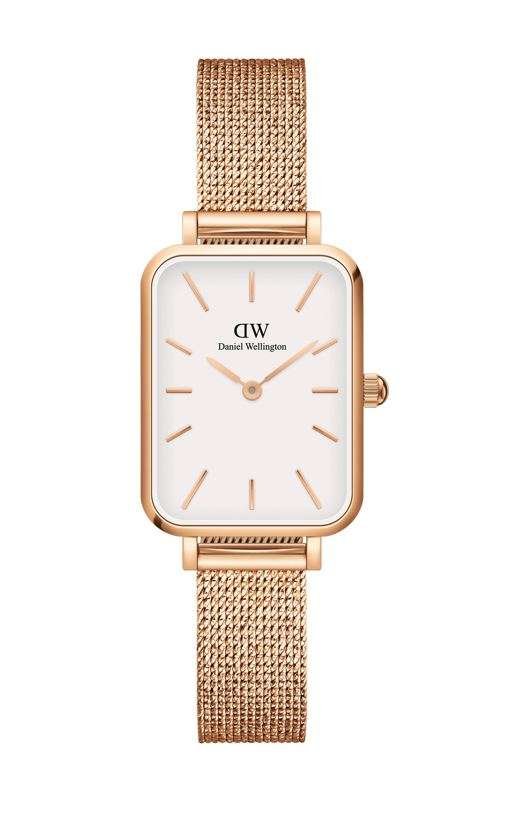Reloj de mujer Daniel Wellington Quadro Pressed Melrose DW00100431 Caja de 20 x 26 mm-malla rosada
