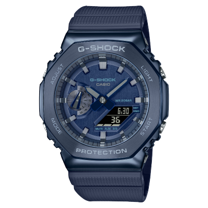 Reloj Casio G-Shock monocolor azul metalizado.