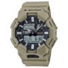 Reloj Casio G-Shock esfera negra y exterior beige.