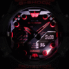 Reloj Casio G-Shock esfera negra y exterior transparente con toques rojos en ambas partes.