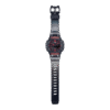 Reloj Casio G-Shock esfera negra y exterior transparente con toques rojos en ambas partes.