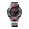 Reloj Casio G-Shock esfera negra y exterior transparente con toques rojos en ambas partes.