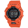Reloj Casio G-Shock esfera negra y exterior naranja.