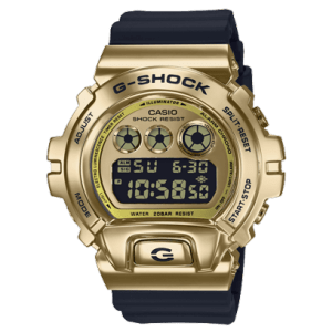 Reloj Casio G-Shock esfera ip dorada y correa negra.