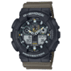 Reloj Casio G-Shock GA-100TU-1A3ER esfera negra y exterior beige.