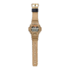 Reloj Casio G-Shock de acero exterior dorado y esfera en negro.