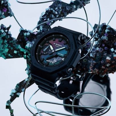 Reloj Casio G-Shock con bisel de resina negra.
