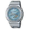 Reloj Casio G-Shock esfera azul claro y exterior acero.