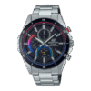 Reloj Edifice con bisel de acero inoxidable plateado.