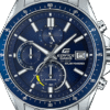 Reloj Edifice con esfera de color azul eléctrico y exterior de acero en color plata.