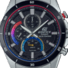 Reloj Edifice con bisel de acero inoxidable plateado.