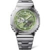 Reloj Casio Steel esfera verde y acero.