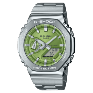 Reloj Casio Steel esfera verde y acero.