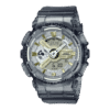 Reloj Casio G-Shock esfera dorada y exterior gris transparente.