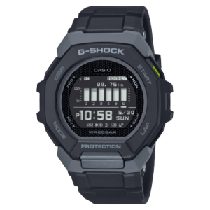 Reloj Casio G-Shock esfera negra con esfera digital y exterior del mismo color.