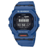 Reloj Casio G-Shock esfera negra y exterior azul.