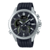 Reloj Edifice con esfera de color negra y exterior de acero en color plata.