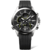 Reloj Edifice con esfera de color negra y exterior de acero en color plata.