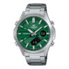 Reloj Edifice con esfera de color verde y exterior de acero en color plata.