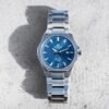 Reloj Edifice con esfera de color azul y exterior de acero en color plata.