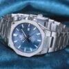 Reloj Edifice con esfera de color azul y exterior de acero en color plata.
