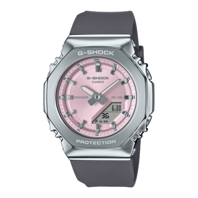 Reloj Casio G-Shock esfera rosa y exterior acero.