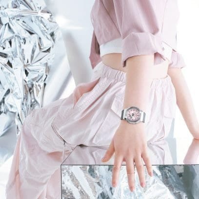 Reloj Casio G-Shock esfera rosa y exterior acero.