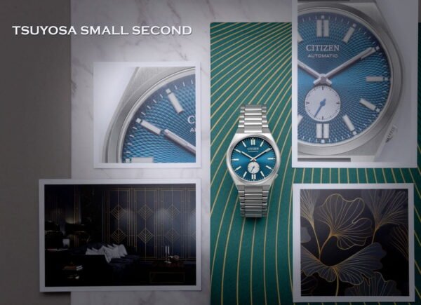 1 Reloj Citizen con esfera de color azul eléctrico y exterior de acero en color plata.