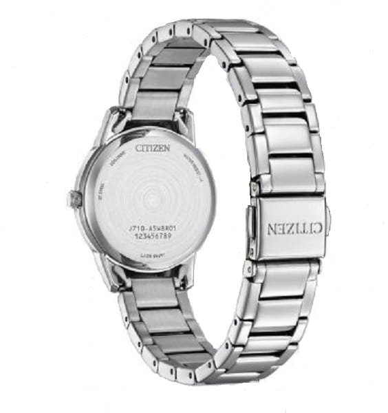 Reloj Citizen con esfera de color beige con toques dorados y exterior de acero en color plata y oro.