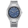 Reloj Citizen con esfera de color azul oscuro y exterior de acero en color plata.