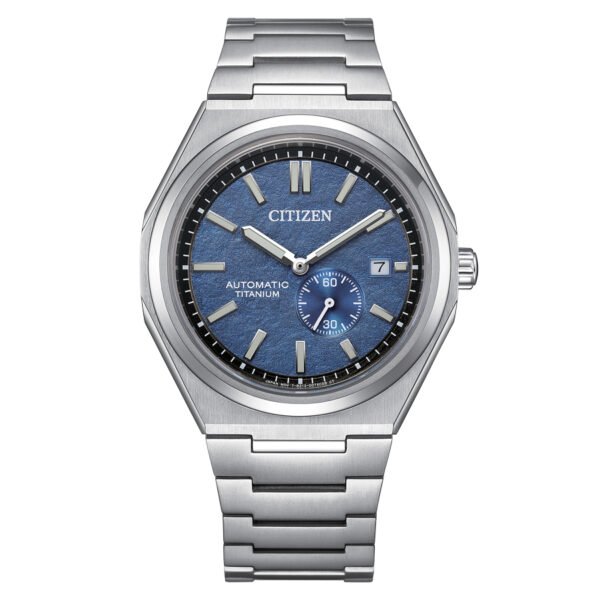 Reloj Citizen con esfera de color azul oscuro y exterior de acero en color plata.