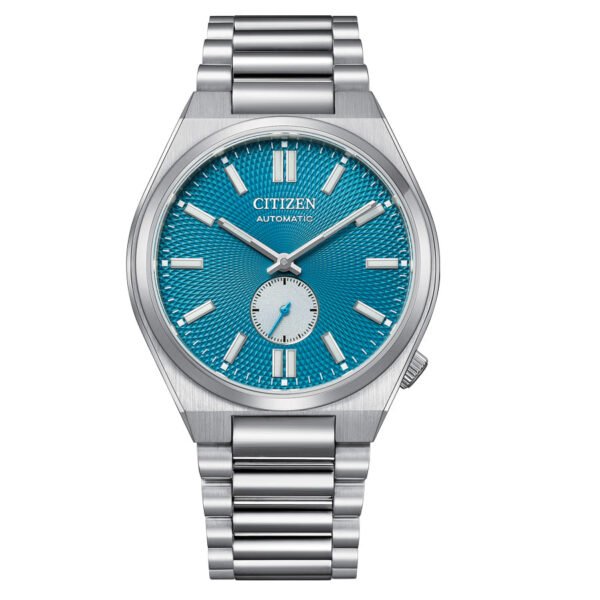 NK5010-51L Reloj Citizen con esfera de color azul eléctrico y exterior de acero en color plata.