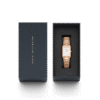Reloj Daniel Wellington esfera en oro rosa y en blanco y exterior oro rosado.