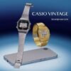 Reloj Casio Collection esfera dorada con esfera digital y exterior dorado.