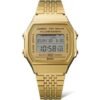 Reloj Casio Collection esfera dorada con esfera digital y exterior dorado.