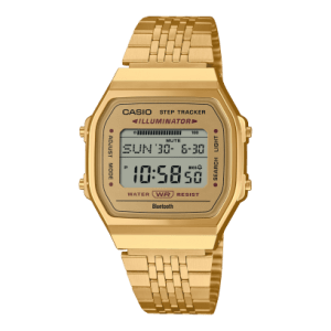 Reloj Casio Collection esfera dorada con esfera digital y exterior dorado.