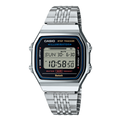 Reloj Casio Collection esfera plateada con esfera digital y exterior plateado.