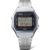 Reloj Casio Collection esfera plateada con esfera digital y exterior plateado.