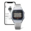 Reloj Casio Collection esfera plateada con esfera digital y exterior plateado.